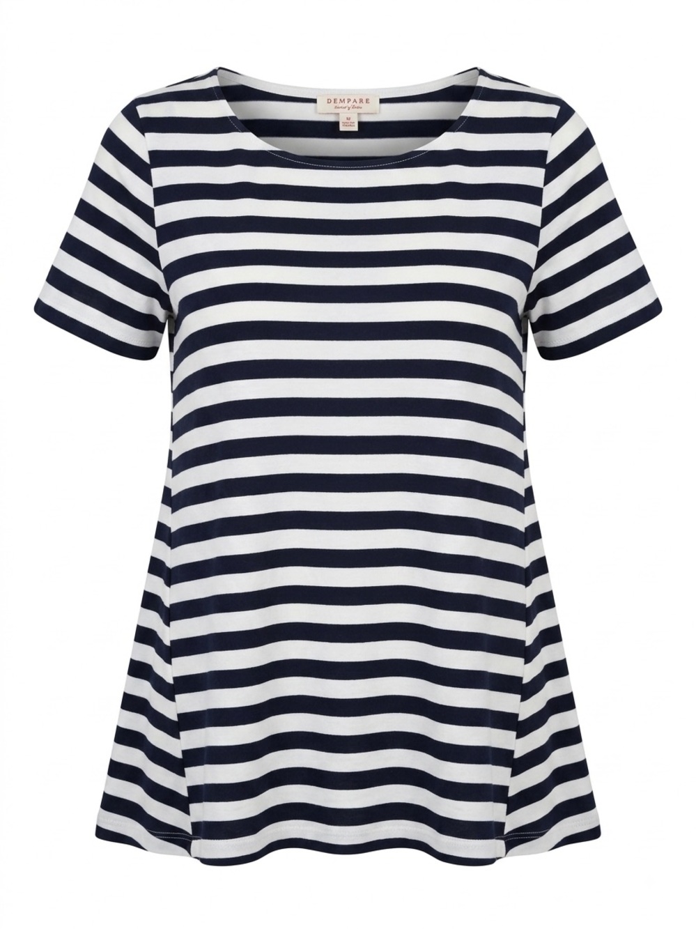 Demylee New York Short-Sleeve Striped Tee Black & White Swing Style Medium
